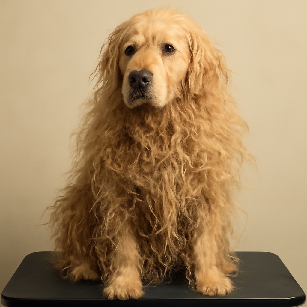 Buddy before grooming